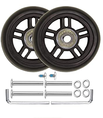 Kofferrollen Ersatzrollen Gummi Rollen Räder 1Paar 70 * 22 * 8mm Mute Gepäck Koffer Ersatz Wheels für Samsonite Trolley Hartschalenkoffer Rollen,mit Metall Achsen Ersatzteile