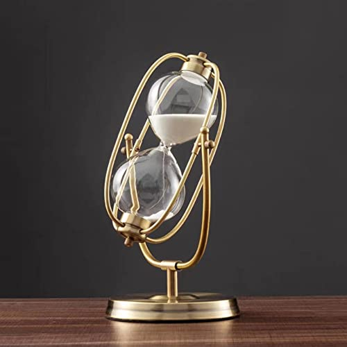 RUNLAIKEJI Sablier Rotatif à 360° - Décoratif en Métal pour Bureau et Maison (Sable Noir/Blanc)