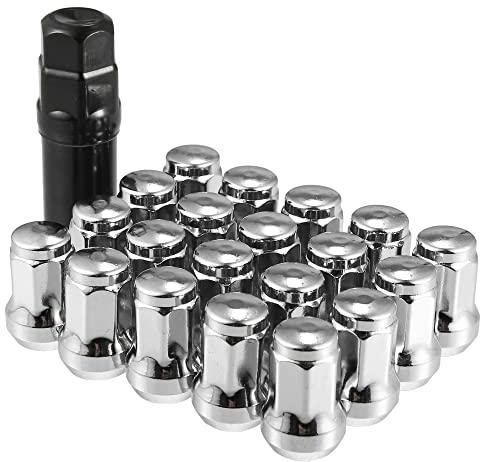 A ABSOPRO M12x1.5 Coche Rueda Heptágono Extremo Tuerca 32mm Tornillos - 21uds Plateado Tono