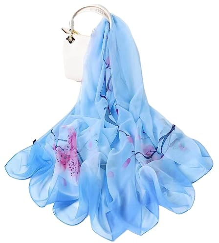 MAIRY Musselin Tuch Damen Seidenschal Damen Romantische Chiffon Stola Rundstola Schal Sommer für Abendkleid Cocktailkleid Hochzeit Party Kleid viele Farbe zur Wahl Schals DE180248
