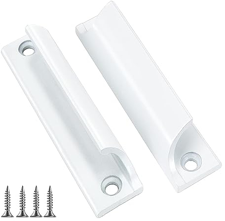 PUCIO Tiradores Puertas 2 Piezas Tirador de Puerta de Balcón, Tirador de Puerta Corredera, Manijas Para Puertas Aluminio para Puertas, Ventanas, Armarios, Correderas, Cajones (blanco)