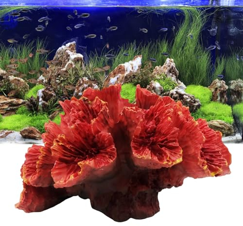 Molyorch Deco Aquarium, Artificielle Deco Corails Aquarium Plante, Coraux Orange Décoration D'aquarium, pour Décoration Aquarium à Poissons, Aménagement Paysager, Balances D'aquarium (Orange)