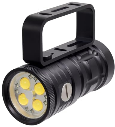 Potente linterna de buceo de 11000 lúmenes para la toma de vídeo, linterna subacuática para mejorar las fotos, 3 colores (azul - rojo - blanco) LED linterna de buceo