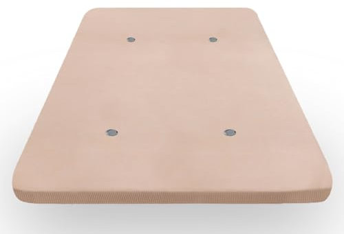 HOGAR24 ES | Base tapissée 180 x 200 cm | Tissu 3D de Couleur Beige | Comprend des valves de Transpiration | sans Pieds