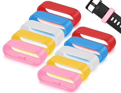 ZoeTekway 10 Stück Silikon Uhrenarmband Schlaufe,Ersatz Uhrenband,Uhrenarmband Befestigungsringe,universelle Passform Verschlussring,Armband,Befestigungsringe,Haltering(Farbe,Oval,20mm)