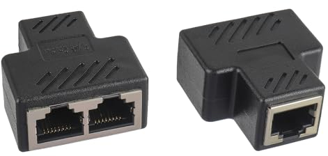 HUAREW Empalme RJ45, Conectores Divisores RJ45 1 a 2 Adaptador Compatible con Cable Cat5 Cat5e Cat6 Cat7(2 Unidades)