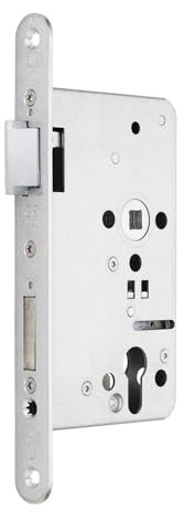 BKS Panikschloss mit Wechselfunktion E B-1201, Profilzylinder, Dornmaß 65 mm, Stulp 24 mm, DIN Links, Entfernung 72 mm, Lochung Vierkant 9 mm, 2-tourig für Holz- oder Stahltüren