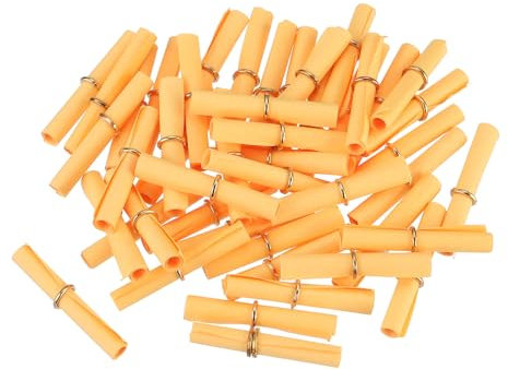 Sourcing Map Lot de 100 mini rouleaux de papier de vœux vintage pour fête d'anniversaire, orange fluo