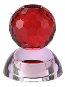 Giftcompany Sari, Kristallglas, Kerzenhalter/Teelichthalter, Kugel/Cabochon, rot/Hellrosa, gs, 8x9x8cm