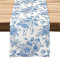 Dremisland Rose Monochrome Skizze Blau Tischläufer 32x240cm Frühling Sommer Vintage Blumen Tischtuch Tischdecke Retro Floral Tischdeko Table Runner Tischset Küche Drinnen Urlaub Party Geburtstag Dekor
