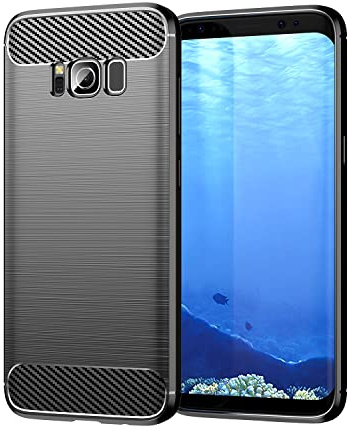 owlhold für Samsung Galaxy S8 Hülle, Karbonfaser Design Handyhülle Dünne Weiche TPU Silikon Material Schutzhülle stoßfeste Case Kratzfeste Cover für Samsung Galaxy S8 (Schwarz)