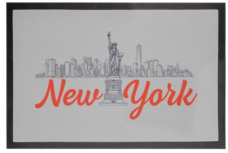 Fabulous Fußmatte Grau – New York Minimalist Amerika Reise USA – Maße: 75 x 50 cm