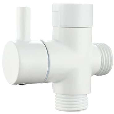 Tecmolog Messing Umschaltventil Dusche 3 Wege Umschaltventil G1/2 Duschsystem Ersatzteil für Badezimmer, Weiß, DSF007W