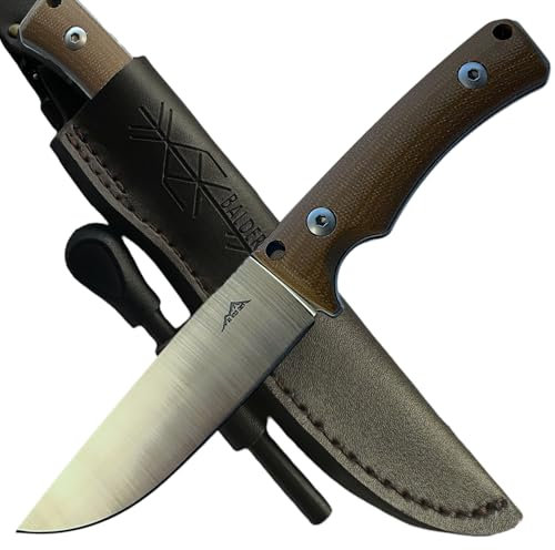 SK Wild Ones® Outdoor Messer Survival - Jagdmesser Feststehende Klinge - Survival Messer Outdoor Griff aus Micarta - Outdoormesser Feststehend - Aus 440C-Stahl Survival Knife für Camping Balder