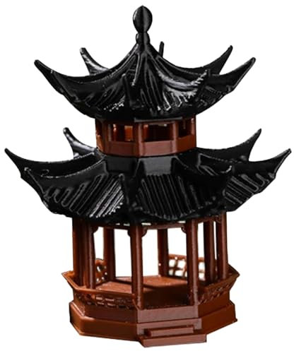 Hperu Mini Zen Garden Accessories, 1.8x1.8x2.1 Inch Plastic Miniature Pagoda Statue for Japanese Garden, Bonsai Decor, Zen Decorations