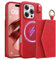 TAURI for iPhone 16 Pro Case, Removable Magnetic Wallet Case with Card Holder, [Compatible with MagSafe] Durable PU Leather Phone Case with Wireless Charging, Red