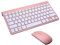 SHINEOFI 2.4g Teclado Inalámbrico Ultra Delgado y Ratón Silencioso Diseño Portátil Rosa Dorado para Oficina y Hogar Compatible con Tablets y Pcs