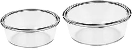 PartyKindom 2Pcs High Temperature Resistant Glass Mixing Bowl for Air Fryer Baking for Salad Desserts and Kitchen Prep Easy to Clean