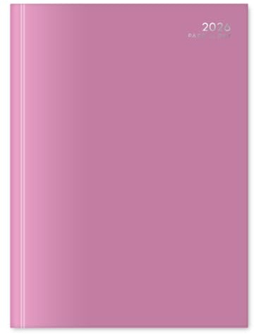 2026 A4 Day a Page Diary - Appointment Times Full Year Hardback UK Planner - for Home Office School & Work (Dusty Pink)