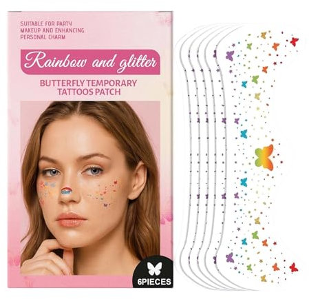 XIAOXIAOYU Parches Maquillaje para Cara | Decoración Temporal de - Adhesivos Cosméticos Duraderos 6 Unidades, Suministros para Obras Teatro Escolar y Representaciones Escénicas