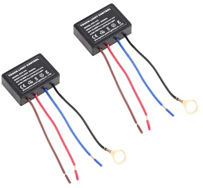 Lot de 2 modules de contrôle de lampe tactile, capteur de lampe tactile, variateur d'intensité à 3 voies, interrupteur variateur d'intensité pour ampoules à intensité variable