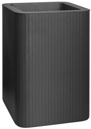 FLORUS Jive Carree Haut Stripe 40cm Pot de Fleur - Anthracite | L 39 x W 39 x H 60.2 cm | Plastique 100% recyclé