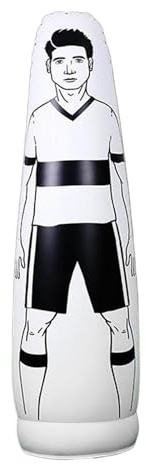 SunsoilGiant Fußball Aufblasbare Trainingsfigur Trainingsdummy Torwart Tumbler Aus Robustem PVC für Freistoßmauer Schusspräzision Koordinationstraining für M, weiß 160cm