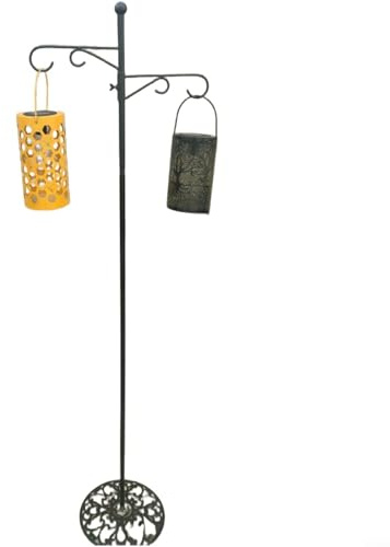 MoSundi 46 Inch Wrought Iron Shepherd Hook, Sturdy Rust-Proof Garden Pole,for Lanterns and Planters, Elegant Outdoor Wedding Decoration Stake