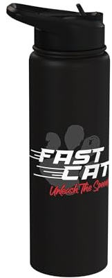 Fast Cat Dog Da rienda suelta al deporte de velocidad Stainless Steel Insulated Water Bottle
