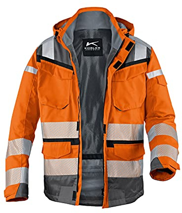 KÜBLER REFLECTIQ Wetterjacke Sympatex® PSA 2 – Jacke mit reflektierenden Elementen und Z‑Liner-Konstruktion warnorange/anthrazit Gr. 3XL