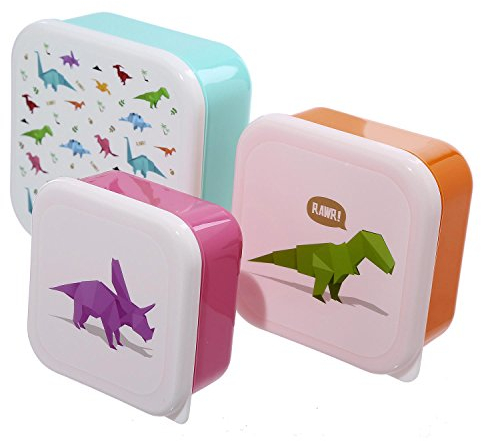 Close Up Origami Dinosaurier Vesperdosen-3er Set, Lunchbox, Brotdosen mit Dinos - Design by Jack Evans