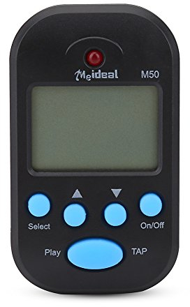 Mini Metronom, M50 LCD Digital Beat Tempo für Klavier, Violine, Gitarre, Trap Drum(Schwarz)