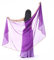 SHOWYOU Leichter halbrunder Chiffon-Handschal, Bauchtanz-Kostüm, Outfit, Hüftschal, Paillettenbesatz, Schals, Schleier, Dunkles Violett, 98.43 x 47.24 inch