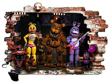 FNAF Wand Aufkleber für Schlafzimmer Fünf Nächte in Freddy Wandtattoo DECORACION Größe 78 cm x57 cm