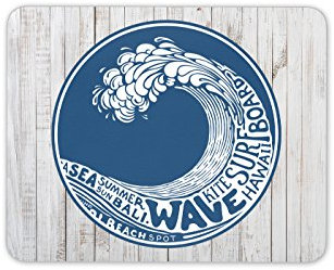 Destination Vinyl Ltd Surfer Wave Mouse Mat Pad - Bali Surf Kite Board Hawaii Gift PC Computer #4196