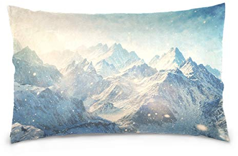 hengpai Skyrim Mountains Winter Lange Kissenbezüge Baumwolle Samt Dekorativer Kissenbezug für Couch Bettwäsche