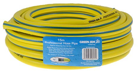 Green Jem 15m Professional Hose Pipe, Yellow