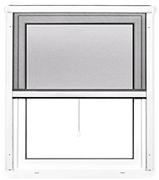 jarolift 4 in 1 Zanzara Zanzariera a Rullo Avvolgibile per Finestra, Telaio in Alluminio, 160 x 180 cm (Larghezza x Altezza), Bianco