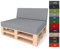 Pillows24 - Palettenkissen 2-teiliges Set | Palettenauflage für Palettensofa | Rückenkissen & Sitzkissen für Europaletten | Palettenmöbel für Indoor & Outdoor mit UV-beständig | Made in EU | Grau