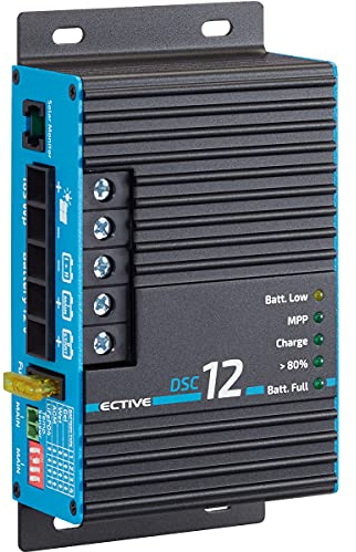 ECTIVE MPPT- Laderegler Dual DSC 12- 12V, 10A, 165 Wp, Bluetooth, Temperatursensor, PV Überlastungs- Überspannungsschutz-Solarregler, Ladegerät Controller, Solarkonverter, Solar Panel Regulator