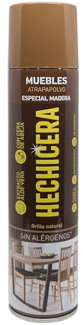 HECHICERA | Aerosol Atrapa Polvo | Para Madera a base de Cera de Abeja | Con Extracto de Aloe Vera | Limpia Muebles| Sin Alérgenos | No Engrasa | Enriquecido con Ceras Naturales | 400 ml