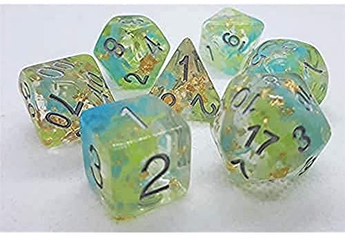 Dice4friends 70724 - Würfelset Sparkling: Green Planet (7)