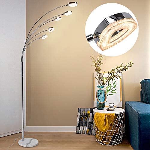 PADMA LED Stehlampe Modern Dimmbar 5 Flammig, Schwenkbar Stehleuchte Wohnzimmer mit 3 Stufe Helligkeiten, 5 * 4W Herzförmig Licht Schwenkbar, 1600LM 3000K Warmweiß für Schlafzimmer, Ecke, Studio, Büro