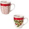 Brandani 52334 Mug Le Bacche Set 2 Pz Porcellana Diametro 8x10,5h cm Colore Rosso Decoro Natalizio