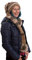 Birendy XXL Beanie AA Mütze, Zipfelmütze inklusive Schal, Pudelmütze, Wintermütze mit großer Fellbommel aus Fellimitat. Extra Lang mit weichem Fleece abgefüttert (Beige gestreift)