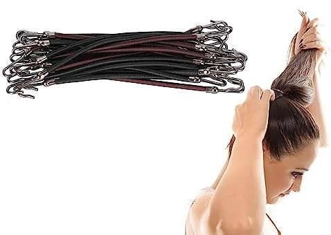 Offene Pferdeschwanzhaken, Damenhaken, Haarspangen, elastische Stirnbänder, Pferdeschwanzhalter, Haarzubehör, elastische Gummibänder, multifunktionale Bindedatenkabel (20 Stück)
