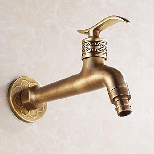 BiaoTeng waschmaschine wasserhahn 1/2 retro wasserhahn garten wasserhahn garten 1/2 zoll frostsicher wasserhahn antik aussen Mop Pool Wasserhahn für Balkon im Freien,Antiquität C