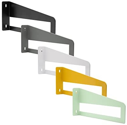 Natural Goods Berlin 2x Regalhalter DAHLEM, schwerlast Regalträger, Regalstütze, Wandregal, Schweberegal für Küche und Büro (Schwarz, 225mm Tiefe)