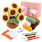 ENCHOL Beginners Crochet Kit, Crochet Kits for Beginners Adults, Complete Crochet Starter Kits, Crochet Potted Flowers, Mother's Day Sunflower Potted DIY Crochet Kits with Step-by-Step Video Tutorials