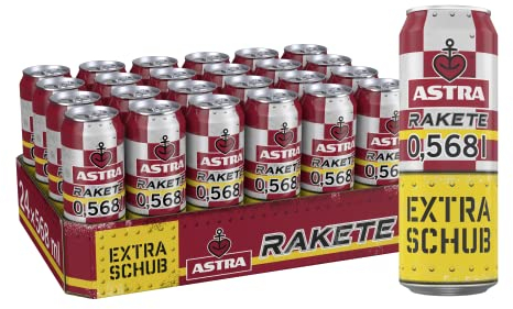 Astra Rakete 0.568 Liter Biermischgetränk, Bier Dose Einweg (24x0,568), der extra Schub Astra Rakete